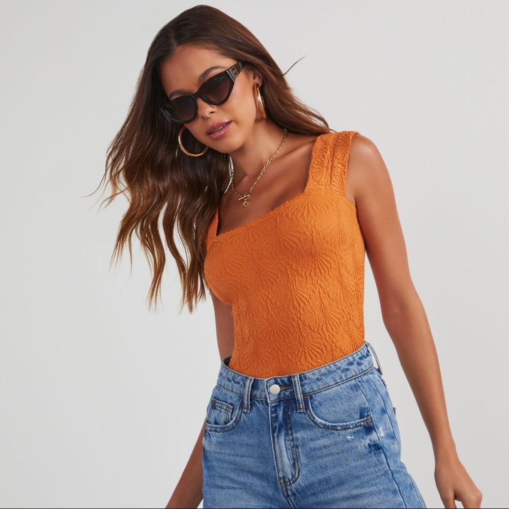 Vici textured burnt orange tang top medium/large worn once